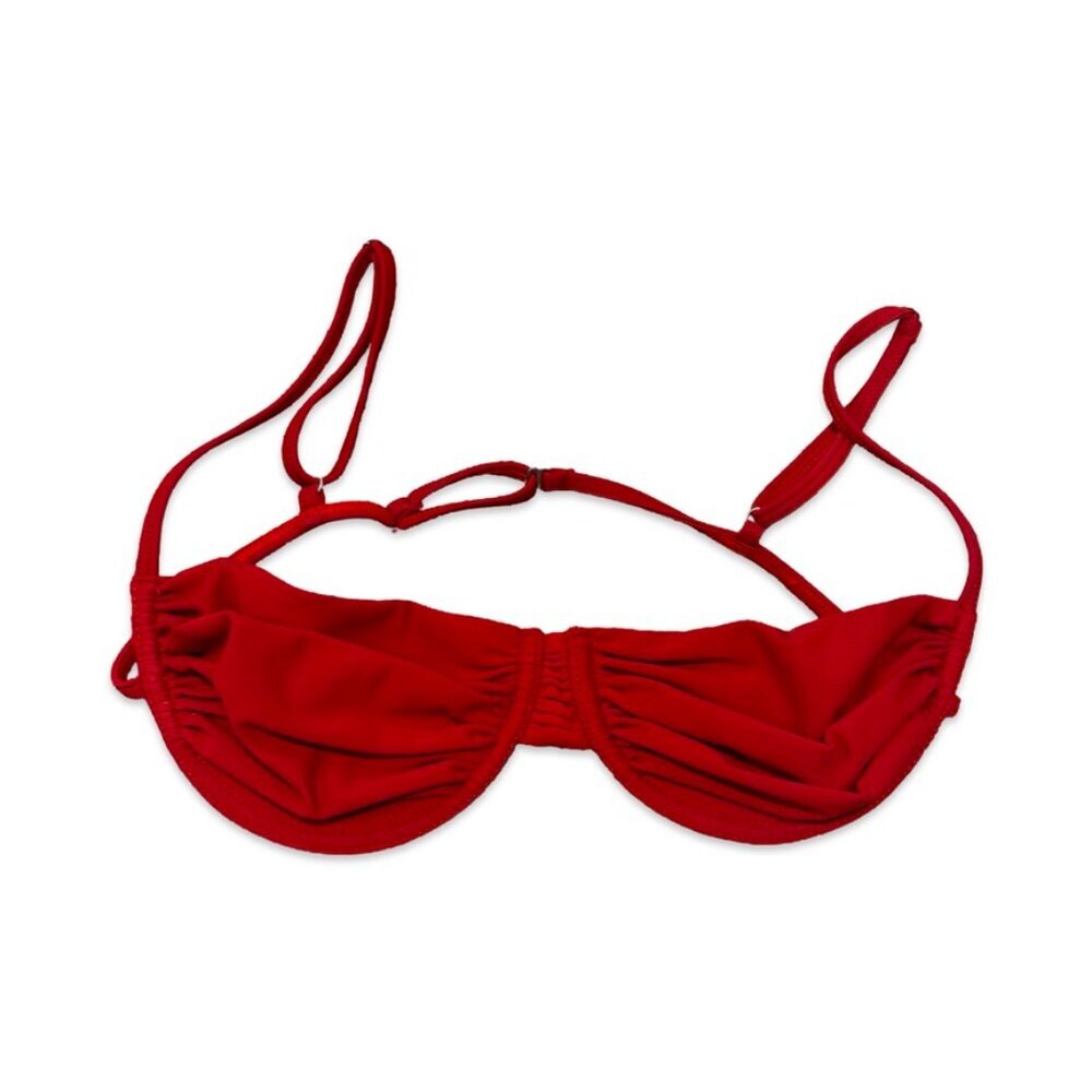 NWOT Frankie’s Bikinis Red Maggie Top